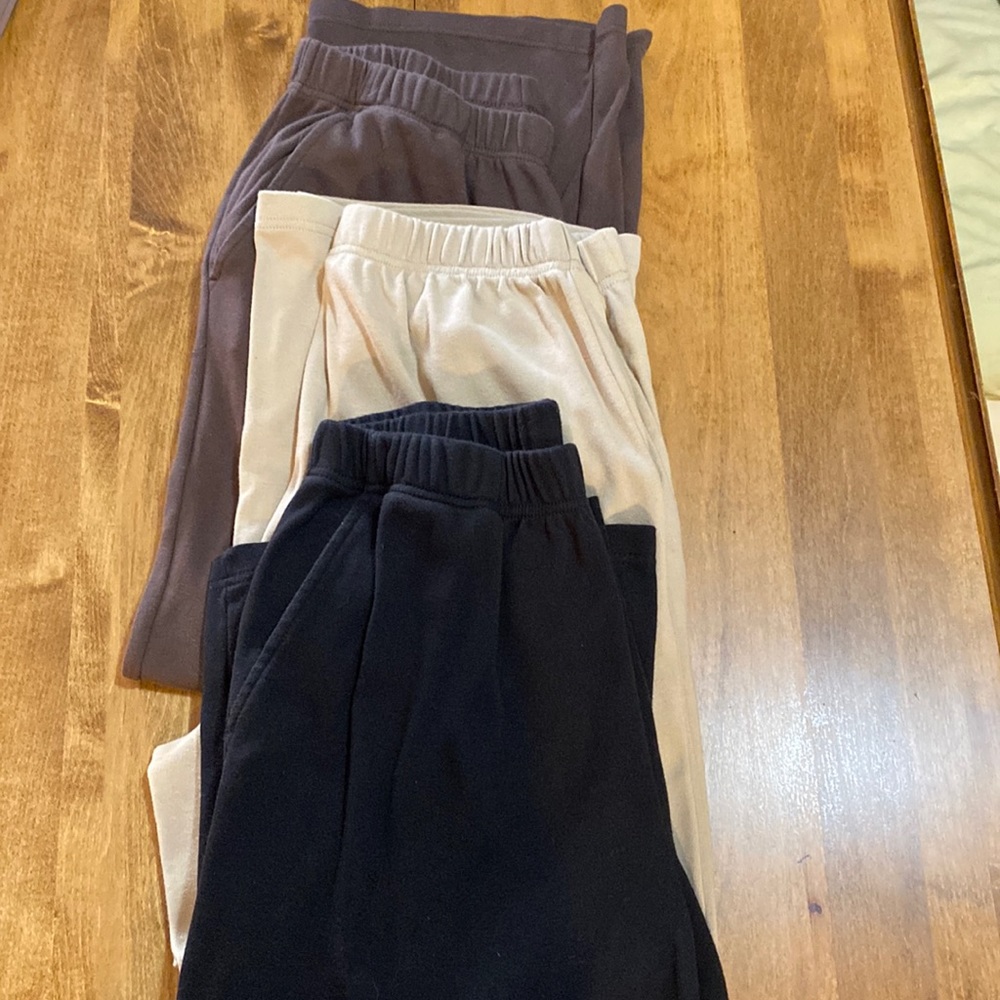 Lot of 3 pairs of Woman Within jersey knit wide leg pants.